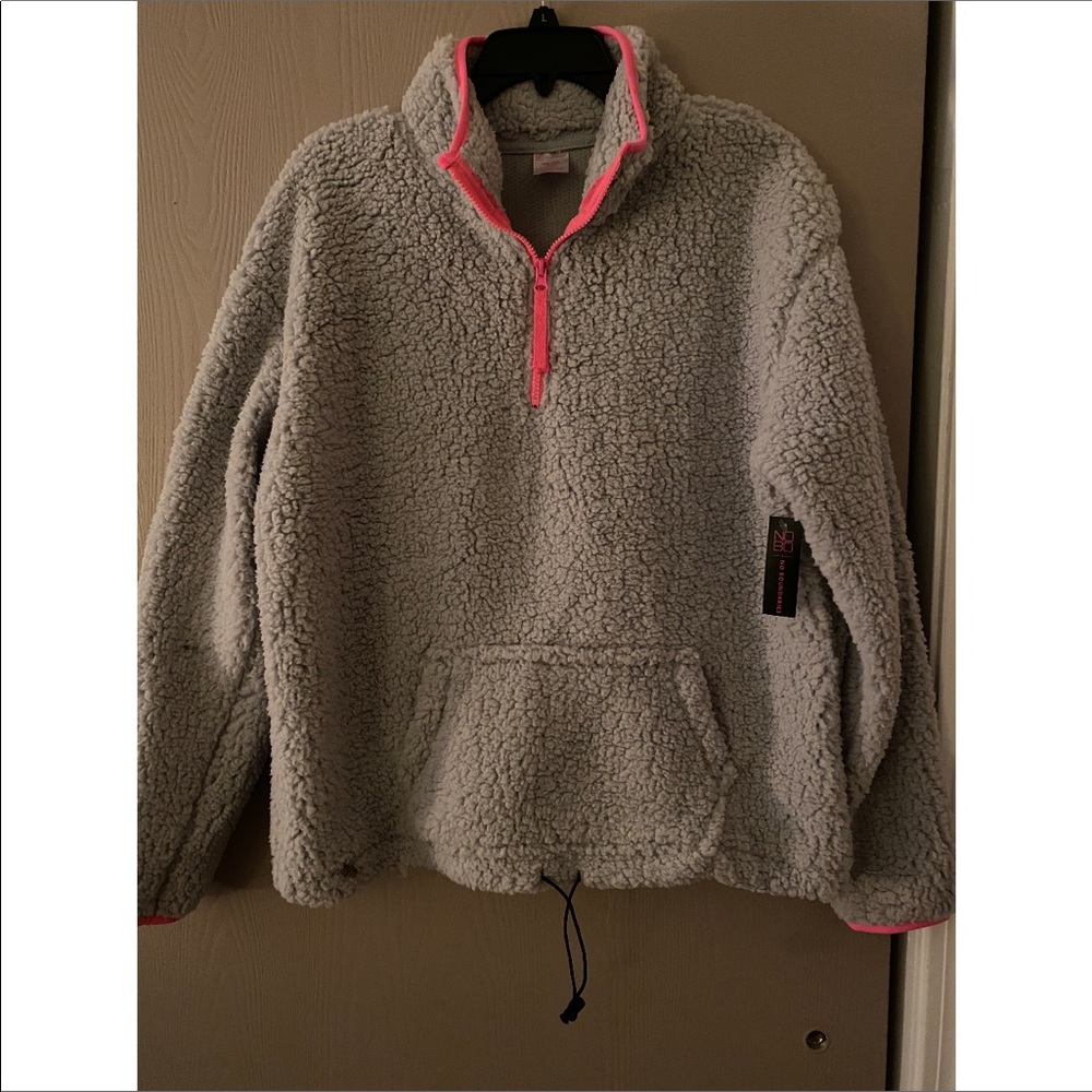 Fuzzy half-zip pullover